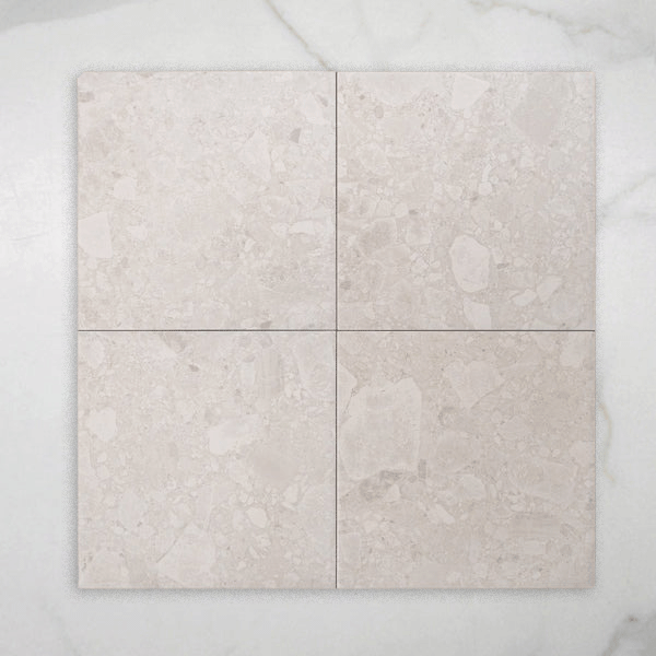 Southside White Terrazzo Matt P3 Porcelain Tile 300x300mm online at The Blue Space