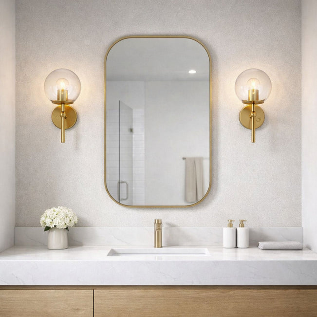 Telbix Eterna 1 Wall Light Antique Gold Clear