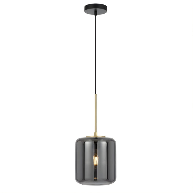 Telbix Korova Small Pendant Light E27 Smoke KOROVAPES-BRSSM - The Blue Space