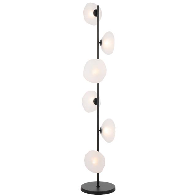 Telbix Zecca Floor Lamp G9 Black Frost ZECCAFL6-BKFR - The Blue Space
