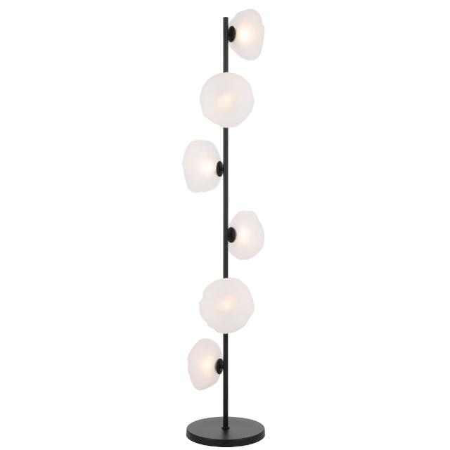 Telbix Zecca Floor Lamp G9 Black Frost ZECCAFL6-BKFR - The Blue Space
