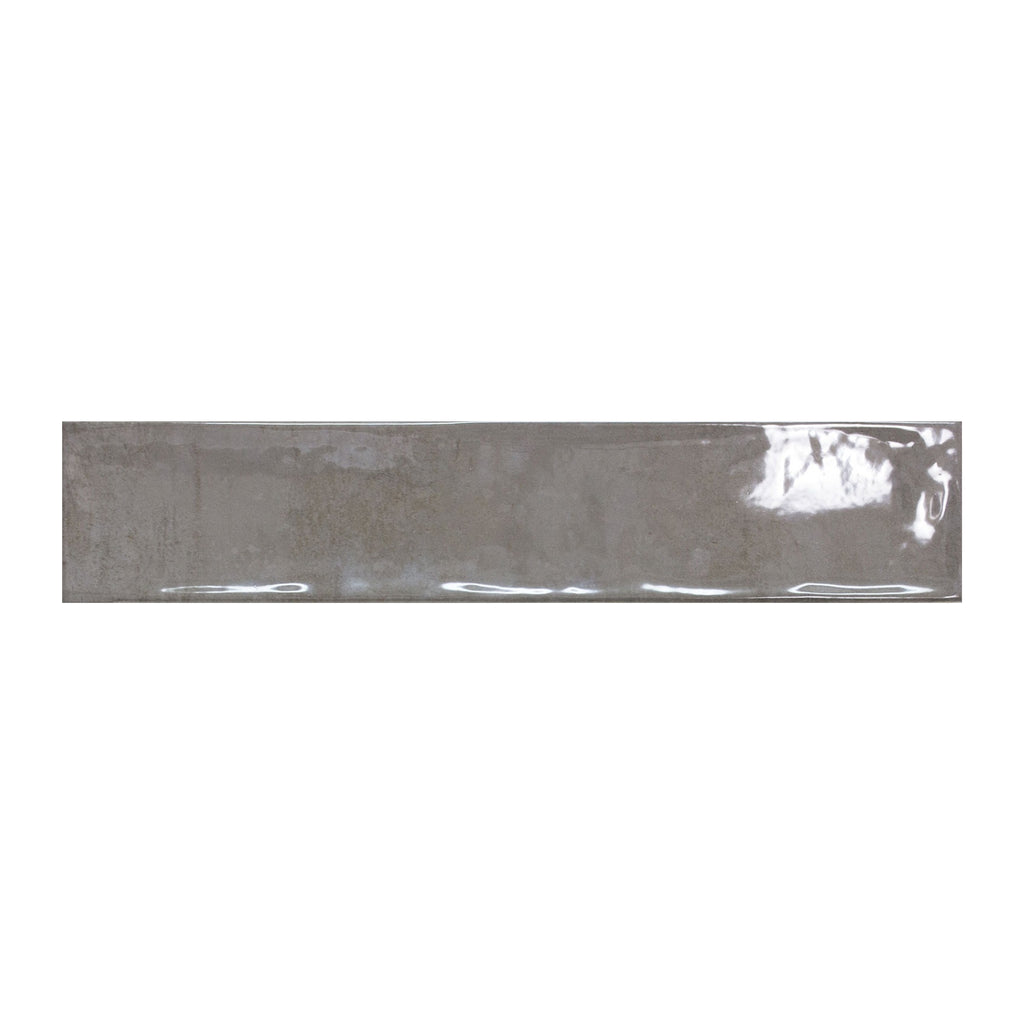 Tenerife Charcoal Gloss Cushioned Edge Ceramic Tile 107x530mm