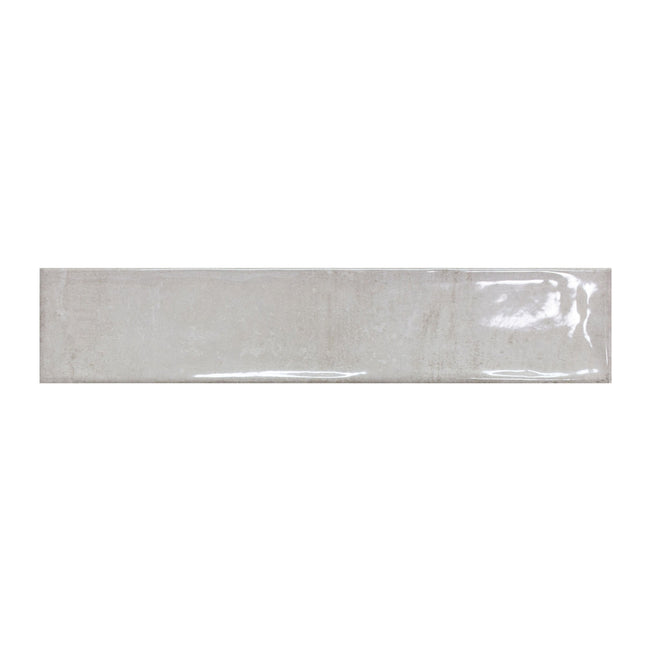 Tenerife Silver Gloss Cushioned Edge Ceramic Tile 107x530mm