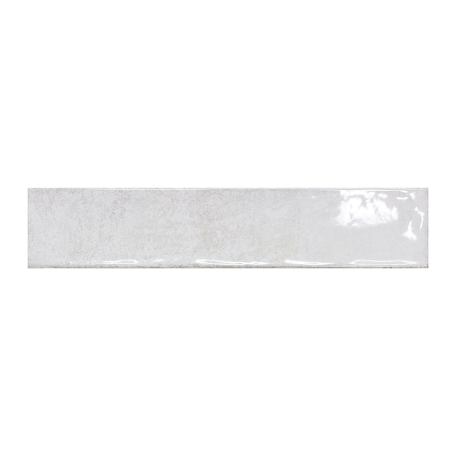 Tenerife White Gloss Cushioned Edge Ceramic Tile 107x530mm