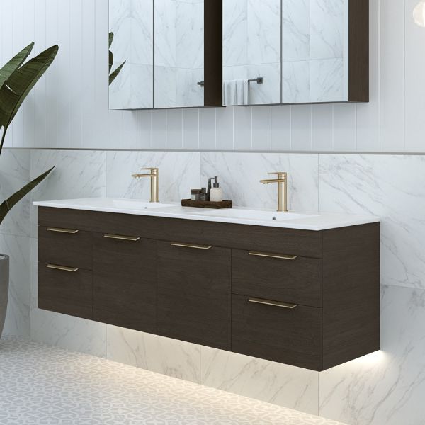 Timberline Indiana Wall Hung Vanity with Alpha Ceramic Top - Sizes 600, 750, 900, 1200, 1500 - The Blue Space