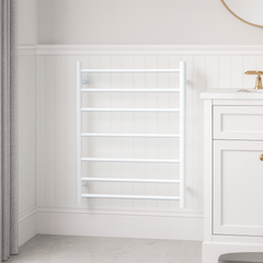 Thermogroup 7 Bar Heated Towel Rail White Satin 600mm
