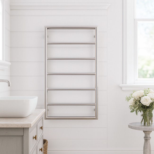 Thermogroup Jeeves Spartan Boxx Heated Towel Rail 520mm in country modern bathroom design