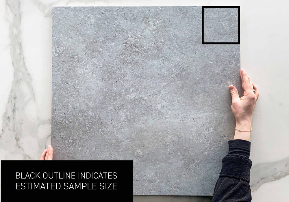 Light Grey Luna Limestone Look Tile 600 x 600 x 10mm Porcelain Sample