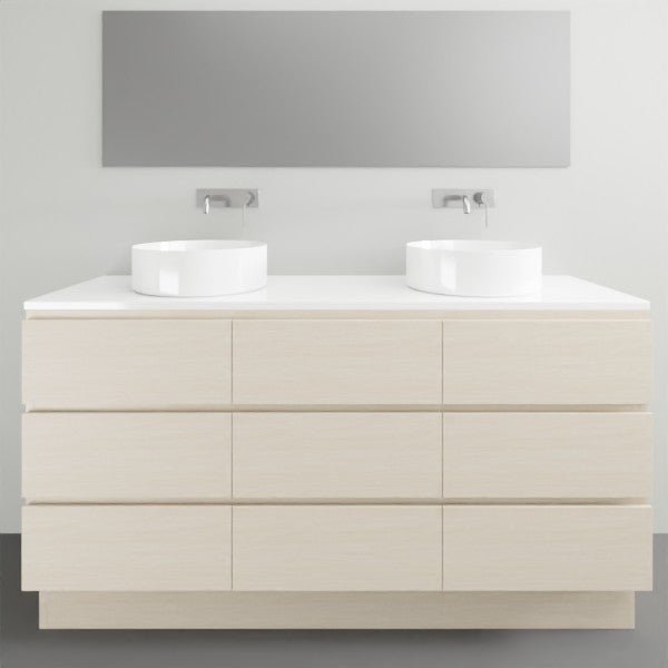 Timberline Ashton Floor Standing Vanity with Silk Surface Top and Basin - 1500mm Double Basin | The Blue Space