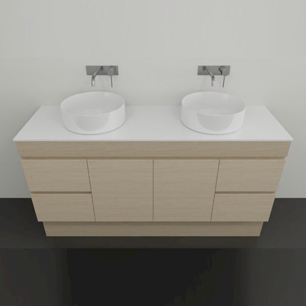 Timberline Bargo Floor Standing Vanity with Silksurface Top and Basin - 1500 Double | The Blue Space