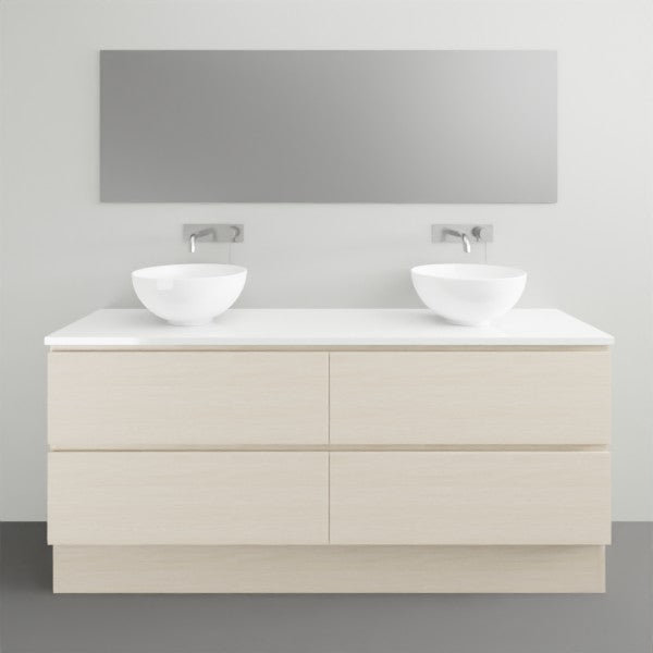 Timberline Billie Floor Standing Vanity with Silksurface Top - 1500mm Double Basin | The Blue Space