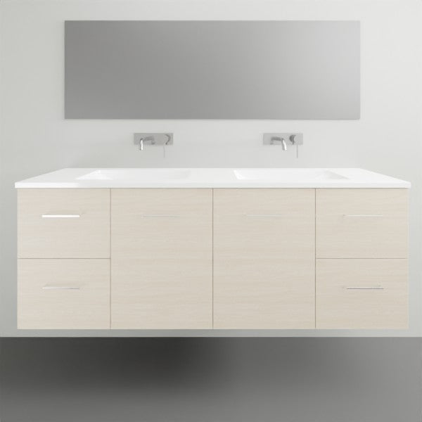 Timberline Carlo Wall Hung Vanity with Regal Top - 1500mm Double Basin | The Blue Space
