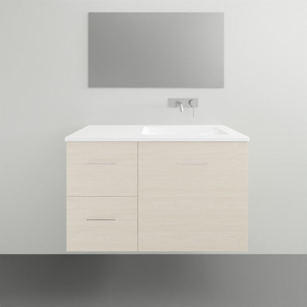 Timberline Carlo Wall Hung Vanity with Regal Top - 900mm RH Offset Basin | The Blue Space