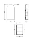 Timberline Church Shaving Cabinet 400mm Technical Drawing - The Blue Space
