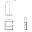 Timberline Church 600mm Two Door Shaving Cabinet Technical Drawing - The Blue Space