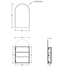 Timberline Church 600mm Single Door Shaving Cabinet Technical Drawing - The Blue Space
