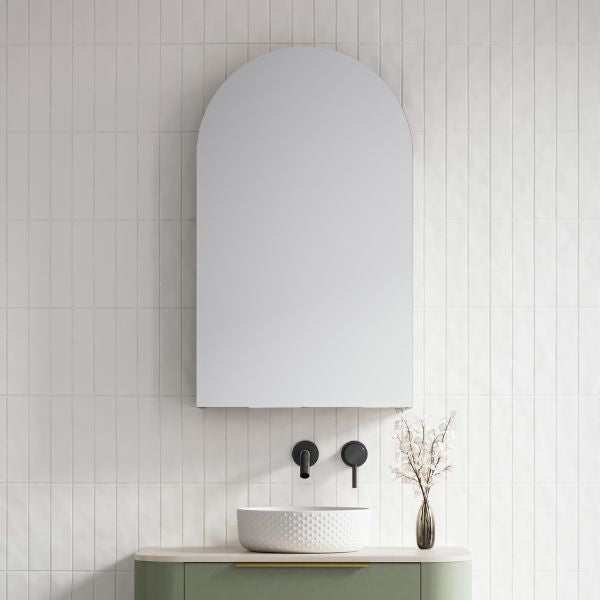 Timberline Church 600mm Single Door Shaving Cabinet - The Blue Space