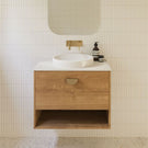Timberline Kansas 600mm Wall Hung Vanity with Silksurface Top and Inset Basin - The Blue Space