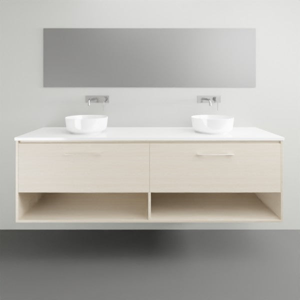 Timberline Kansas Wall Hung Vanity with Above Counter Basin - 1800mm Double Basin | The Blue Space