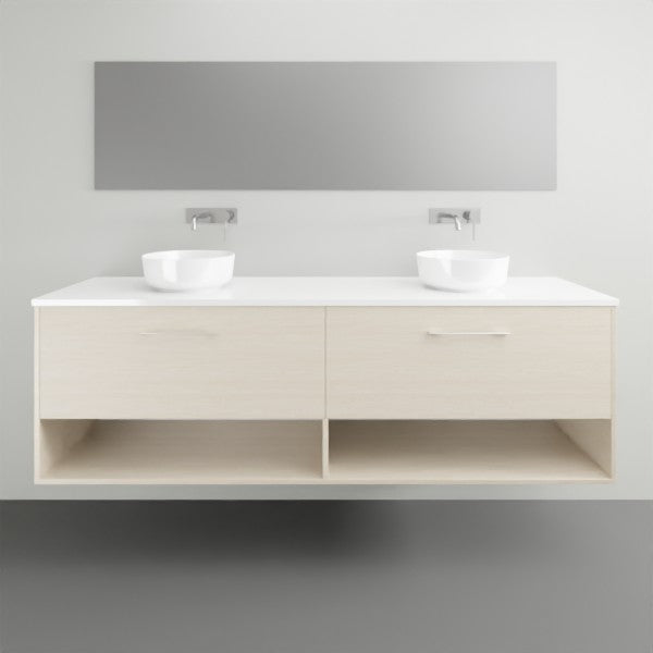 Timberline Kansas Wall Hung Vanity with Above Counter Basin - 1800mm Double Basin | The Blue Space