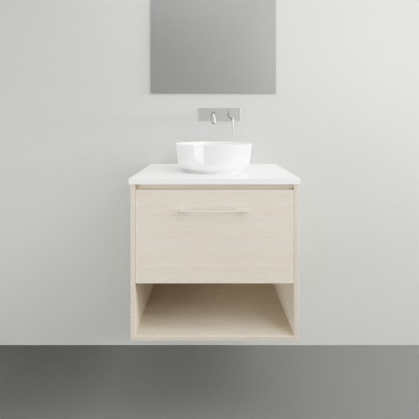 Timberline Kansas Wall Hung Vanity with Above Counter Basin - 600mm Single Basin | The Blue Space