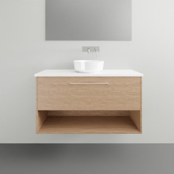 Timberline Karlie Wall Hung Vanity with Urban Ceramic Top - 1000mm Single Basin | The Blue Space