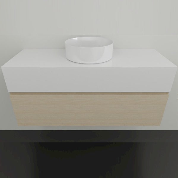 Timberline Kingsley Wall Hung Vanity with SilkSurface Box Top and Above Counter Basin