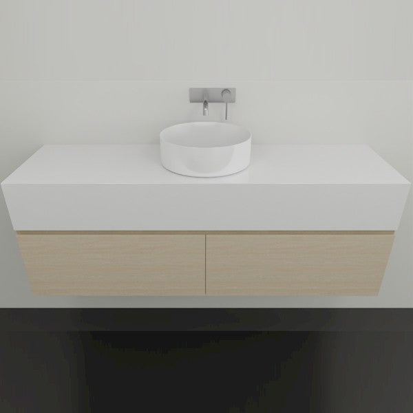 Timberline Kingsley Wall Hung Vanity with SilkSurface Box Top and Above Counter Basin