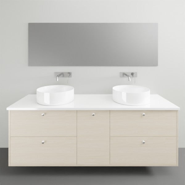 Timberline Marshall Wall Hung Vanity with Silk Surface Top - 1500mm Double Basin | The Blue Space