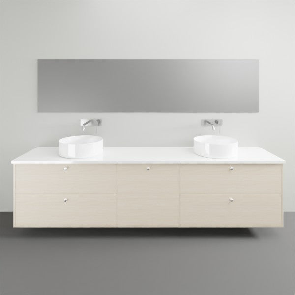 Timberline Marshall Wall Hung Vanity with Silk Surface Top - 2100mm Double Basin | The Blue Space