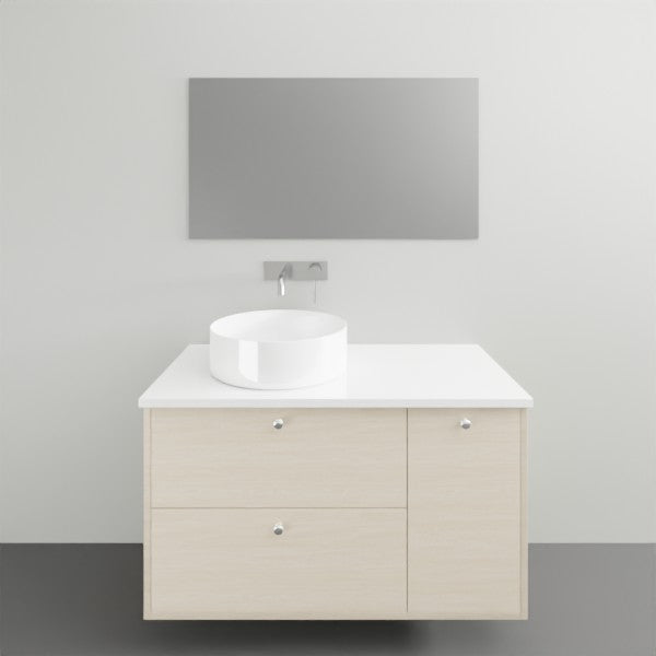 Timberline Marshall Wall Hung Vanity with Silk Surface Top - 900mm Left Bowl | The Blue Space