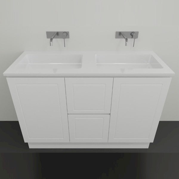 Timberline Nevada Classic Floor Standing Vanity With Ceramic Top 1200 Double | The Blue Space