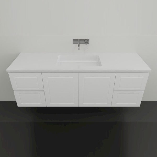 Timberline Nevada Classic Wall Hung Vanity With Ceramic Top 1500 Single - The Blue Space