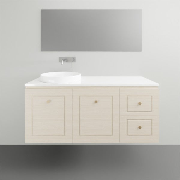 Timberline Nevada Classic Wall Hung Vanity with Silksurface Top - 1200mm Left Hand Single Basin | The Blue Space