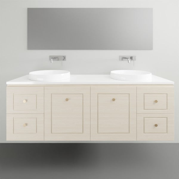 Timberline Nevada Classic Wall Hung Vanity with Silksurface Top - 1500mm Double Basin | The Blue Space