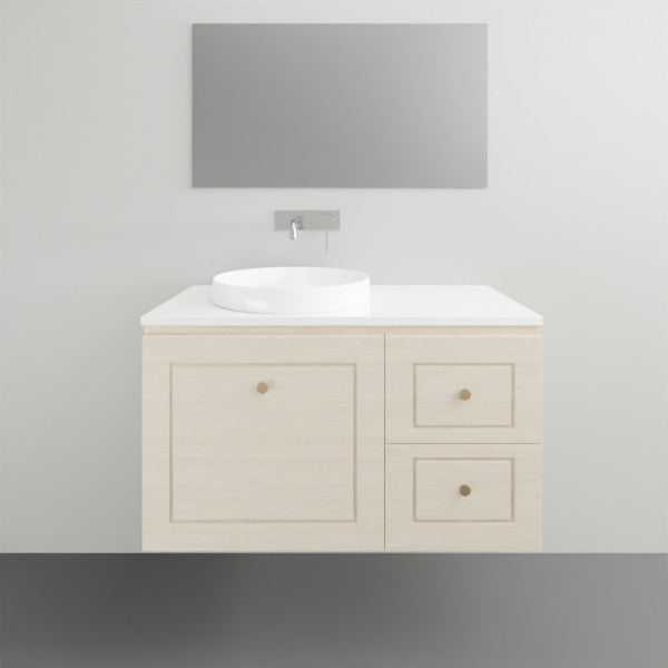 Timberline Nevada Classic Wall Hung Vanity with Silksurface Top - 900mm Left Hand Single Basin | The Blue Space