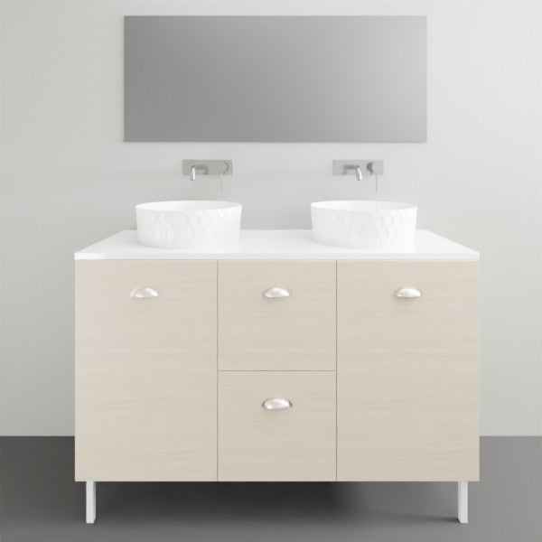 Timberline Nevada Floor Standing Vanity on Legs with Silksurface Above Counter Basin - 1200mm Double Basin | The Blue Space