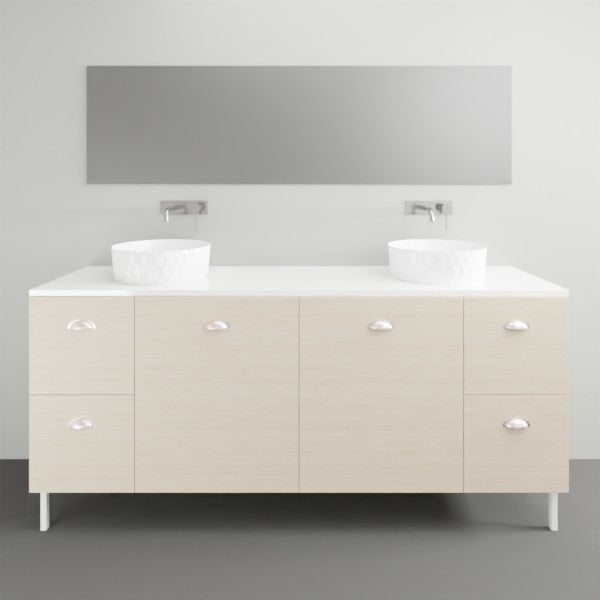 Timberline Nevada Floor Standing Vanity on Legs with Silksurface Above Counter Basin - 1800mm Double Basin | The Blue Space