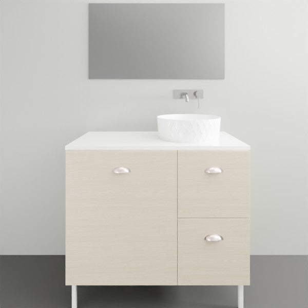 Timberline Nevada Floor Standing Vanity on Legs with Silksurface Above Counter Basin - 900mm Right Hand Single Basin | The Blue Space