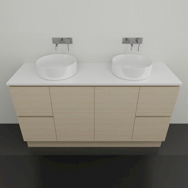 Timberline Nevada Floor Standing Vanity with Stone and Above Counter Basin - 1500 Double Bowl | The Blue Space