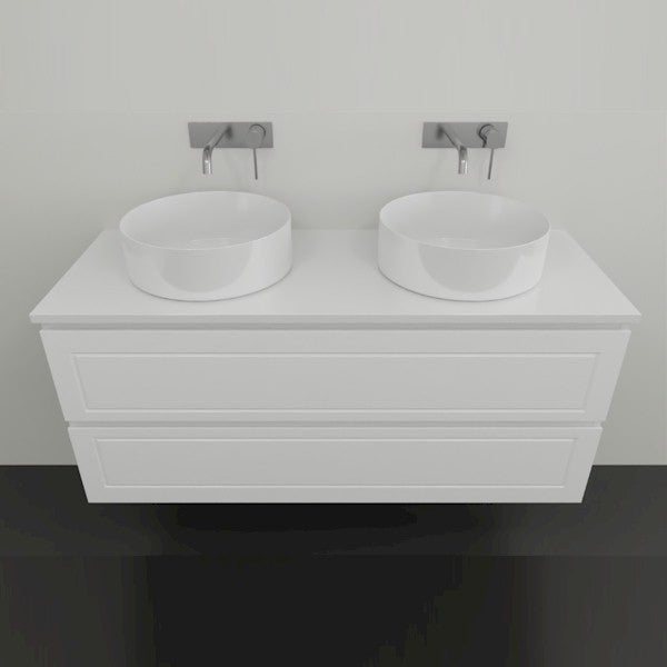 Timberline Nevada Plus Classic Wall Hung Vanity with Above Counter Basin - 1200 Double Basin | The Blue Space