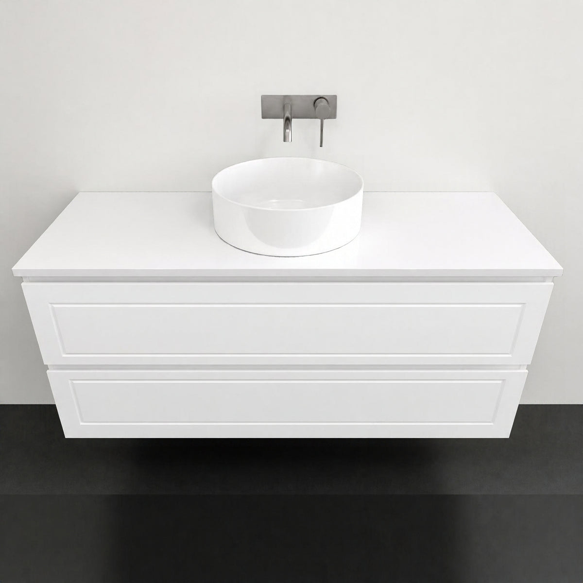 Timberline Nevada Plus Classic Wall Hung Vanity with Above Counter Basin - 1200 Single Basin | The Blue Space