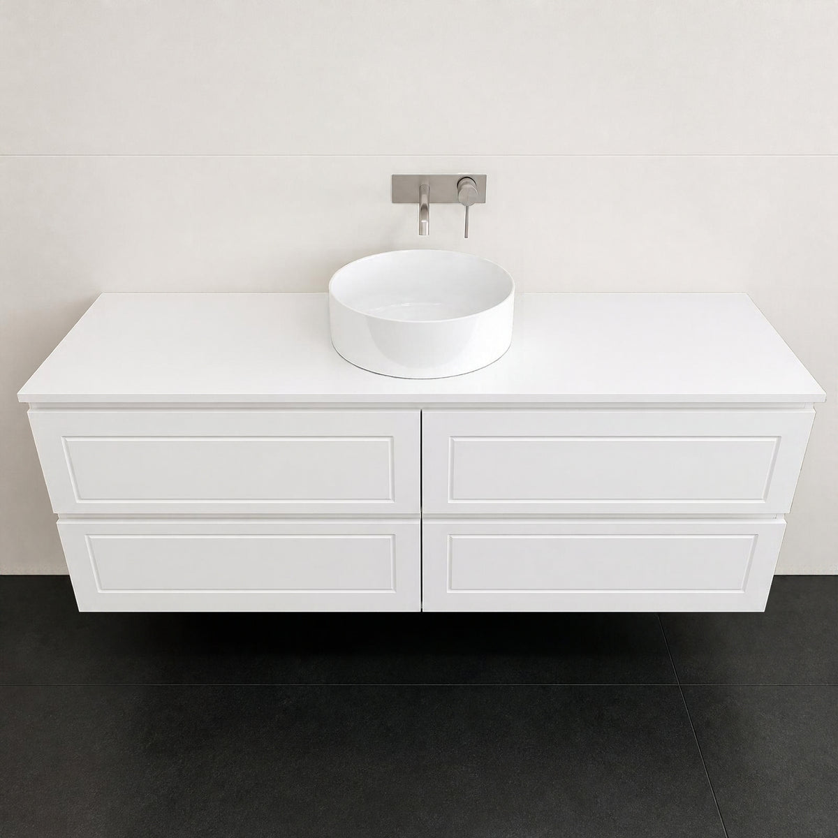 Timberline Nevada Plus Classic Wall Hung Vanity with Above Counter Basin - 1500 Single Basin | The Blue Space
