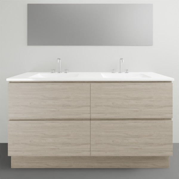Timberline Nevada Plus Floor Standing Vanity with Alpha Ceramic Top - 1500mm Double Basin | The Blue Space