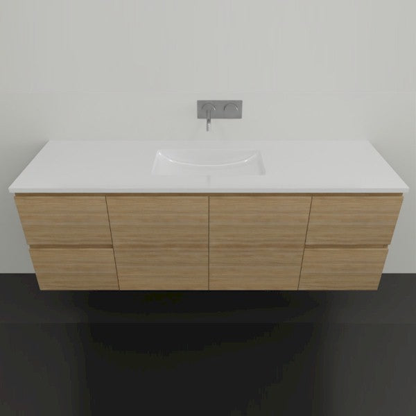 Timberline Nevada Wall Hung Vanity with Regal Acrylic Top - 1500 Centre Basin | The Blue Space