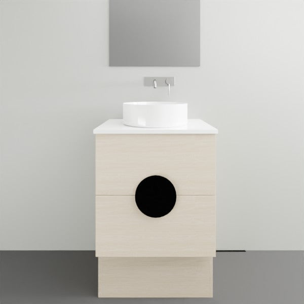 Timberline Oxbow Floor Standing Vanity with Silksurface Top - 600mm Single Basin | The Blue Space
