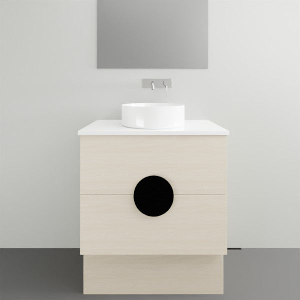 Timberline Oxbow Floor Standing Vanity with Silksurface Top - 750mm Single Basin | The Blue Space