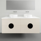 Timberline Oxbow Wall Hung Vanity with Silksurface Top - 1500mm Double Basin | The Blue Space