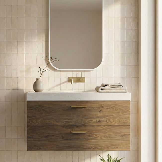 Timberline Oxbow Wall Hung Vanity with 90mm Box Top and Under Counter Basin