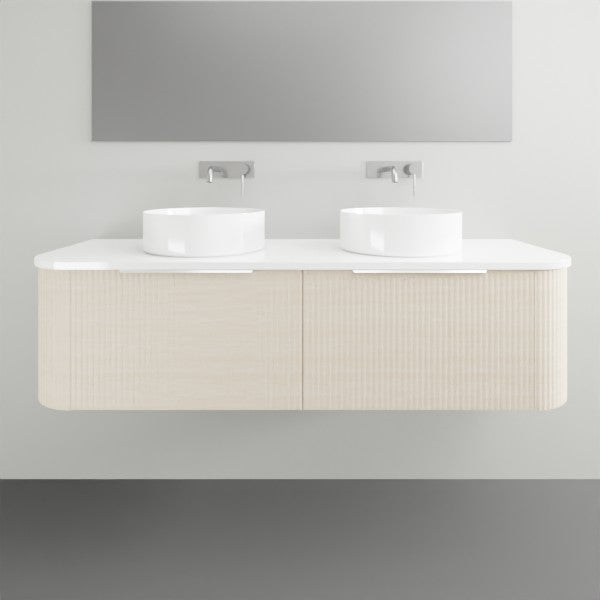 Timberline Santos Wall Hung Vanity with Silk Surface Top and Basin - 1500mm Double Basin | The Blue Space